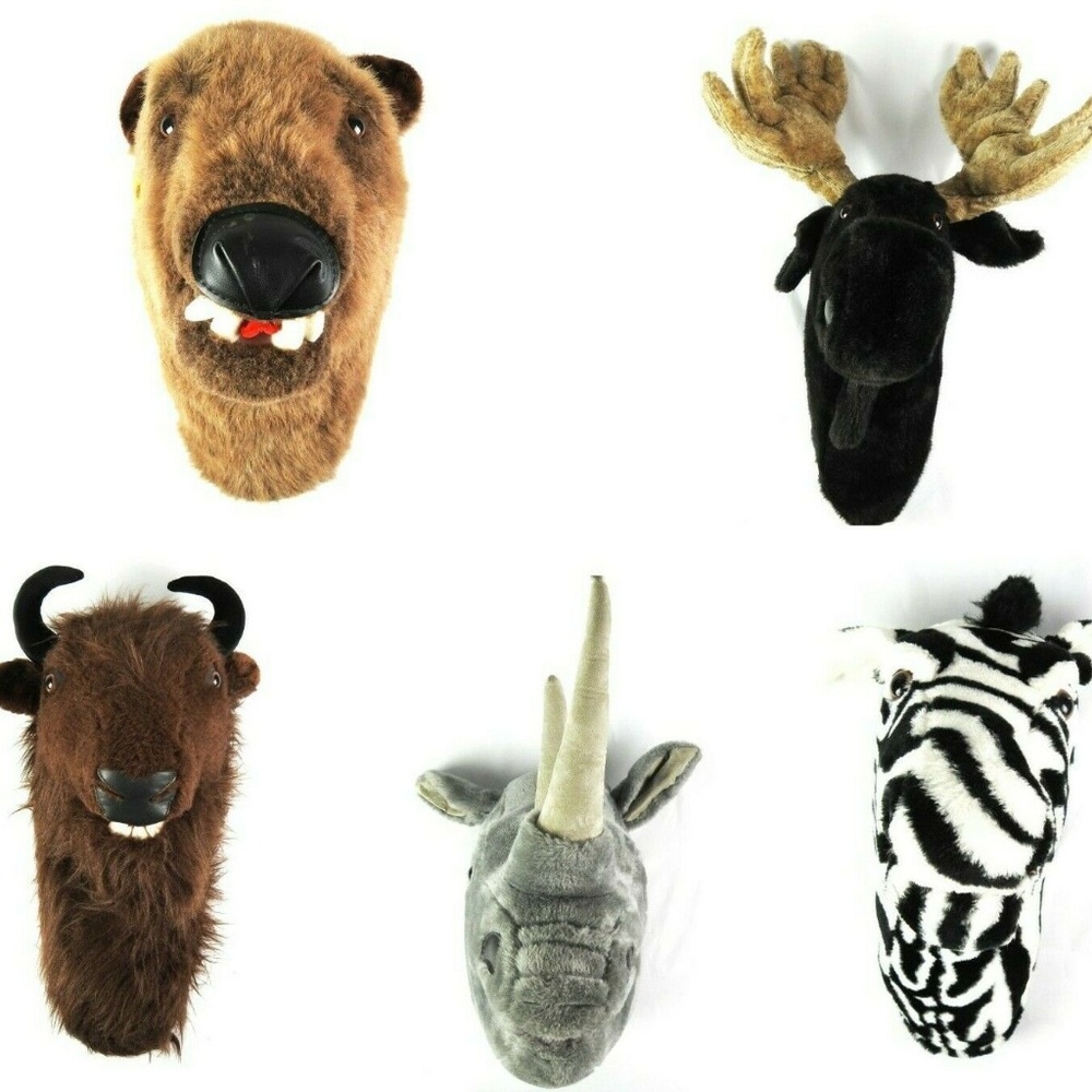 Fashion Trophy Head Wall Mounts 5 Piece Set - Picture 1 of 8